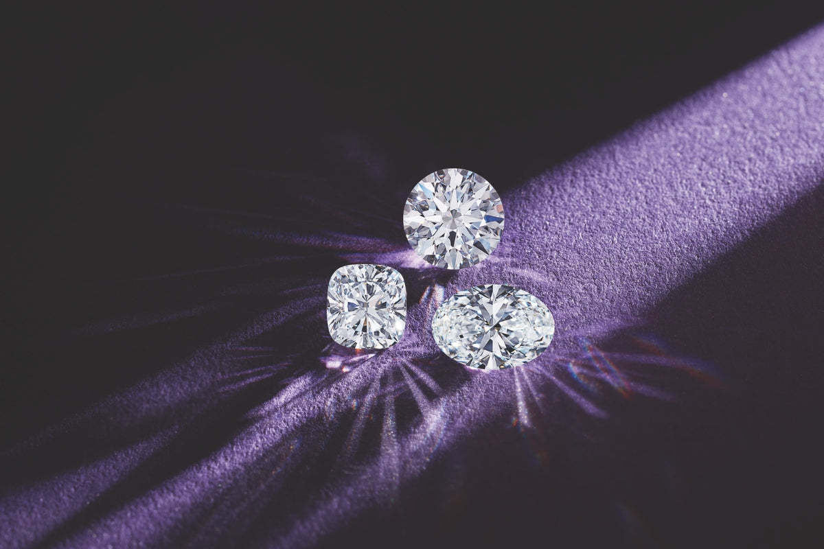 Lab-Grown Diamonds on a purple backdrop 