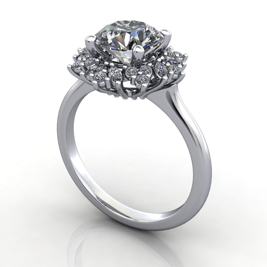 Magnolia Halo Engagement Ring (setting only)