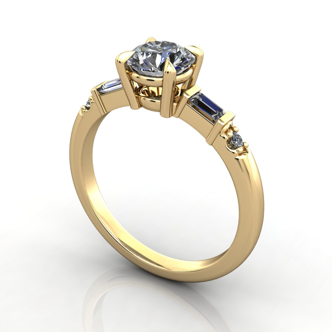 Kaia Accented Solitaire Engagement Ring (setting only)