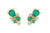 14K Yellow Lab-Grown Emerald & 1/10 CTW Lab-Grown Diamond Cluster Earrings