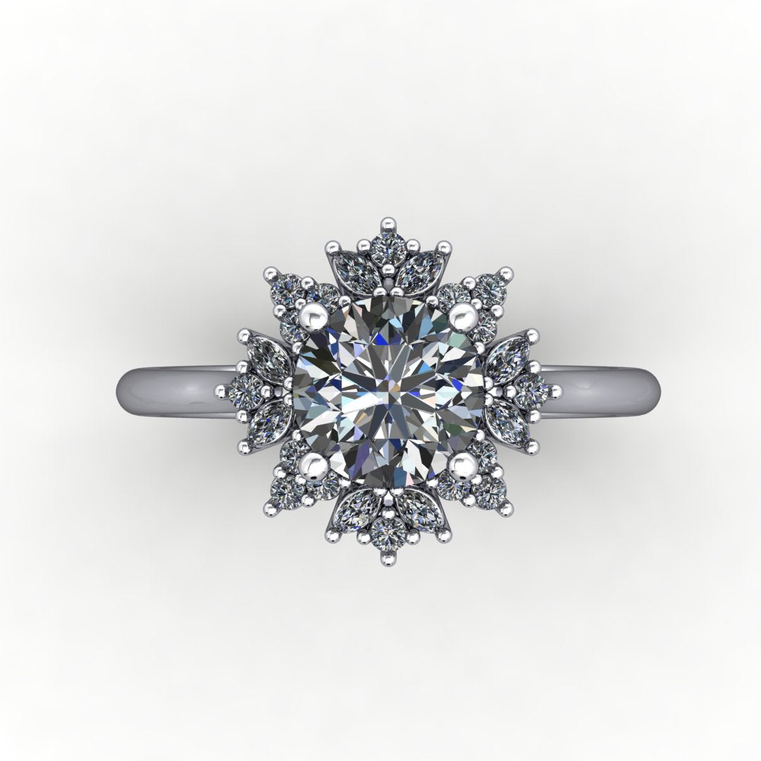 Magnolia Halo Engagement Ring (setting only)