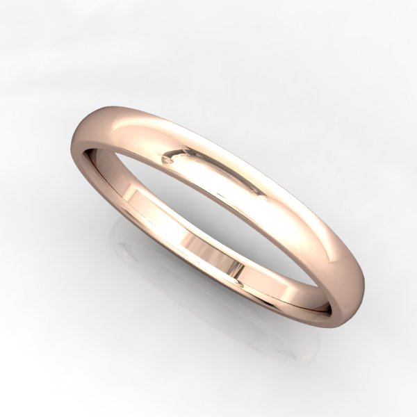 Comfort fit band 2.5mm rose gold