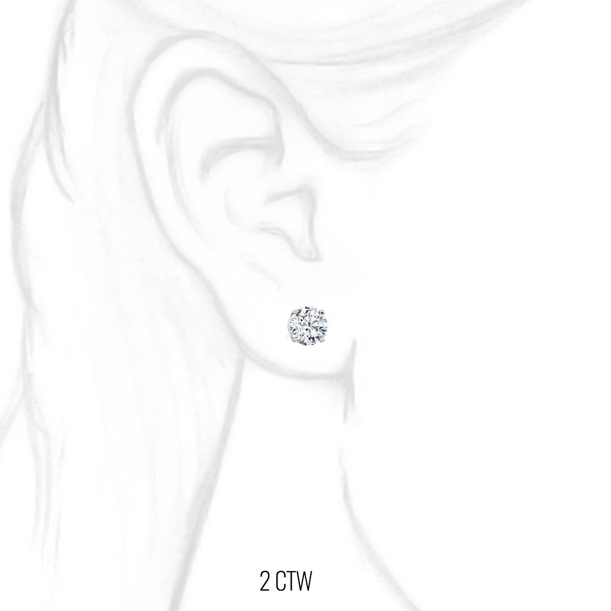 2 CTW lab-grown diamond earring