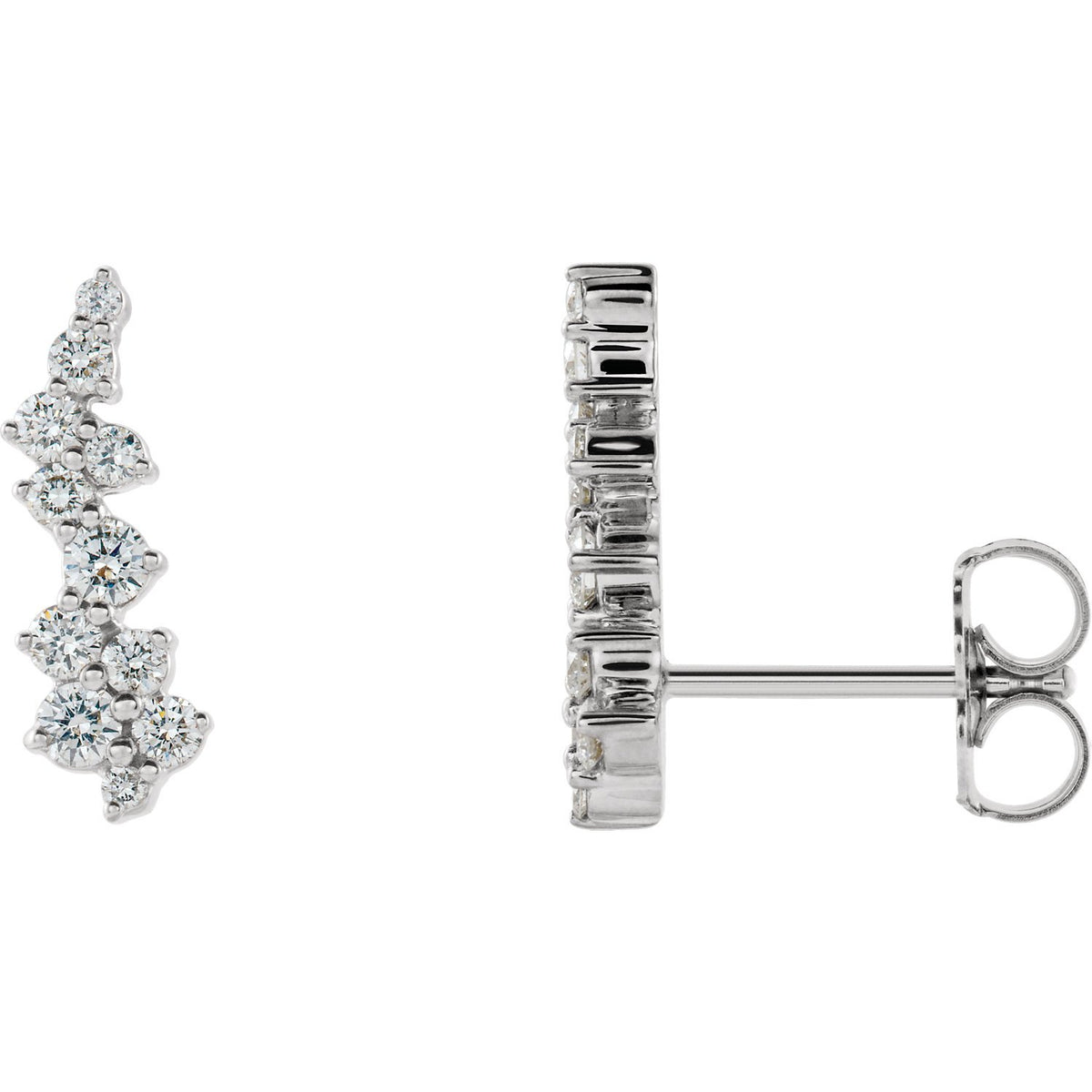 Lab-Grown Diamond Cluster earring white gold