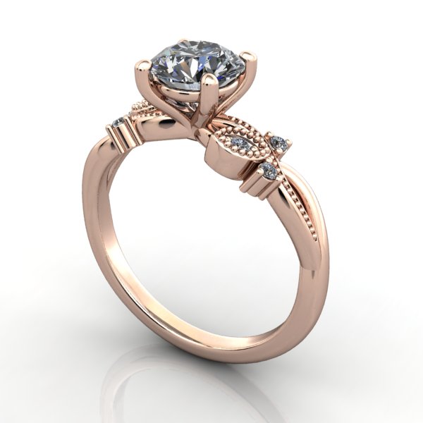 Floral inspired engagement ring in rose gold