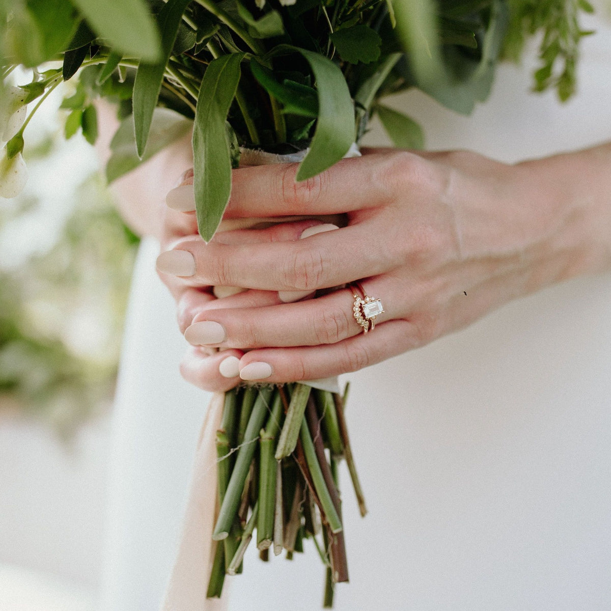 Art deco inspired rose gold ring