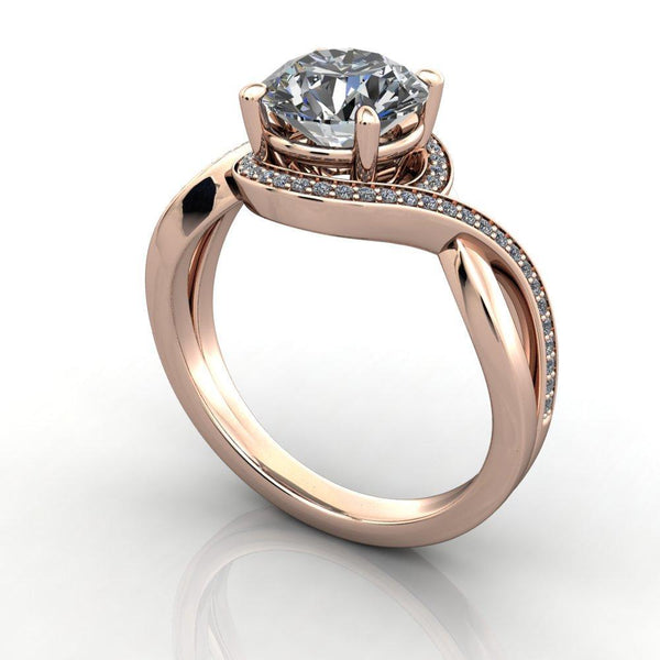 Leila Bypass Halo Engagement Ring (setting only) - Soha Diamond Co.™