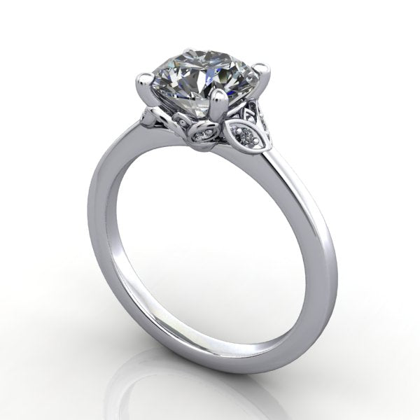 Lily Accented Solitaire Engagement Ring (setting only)