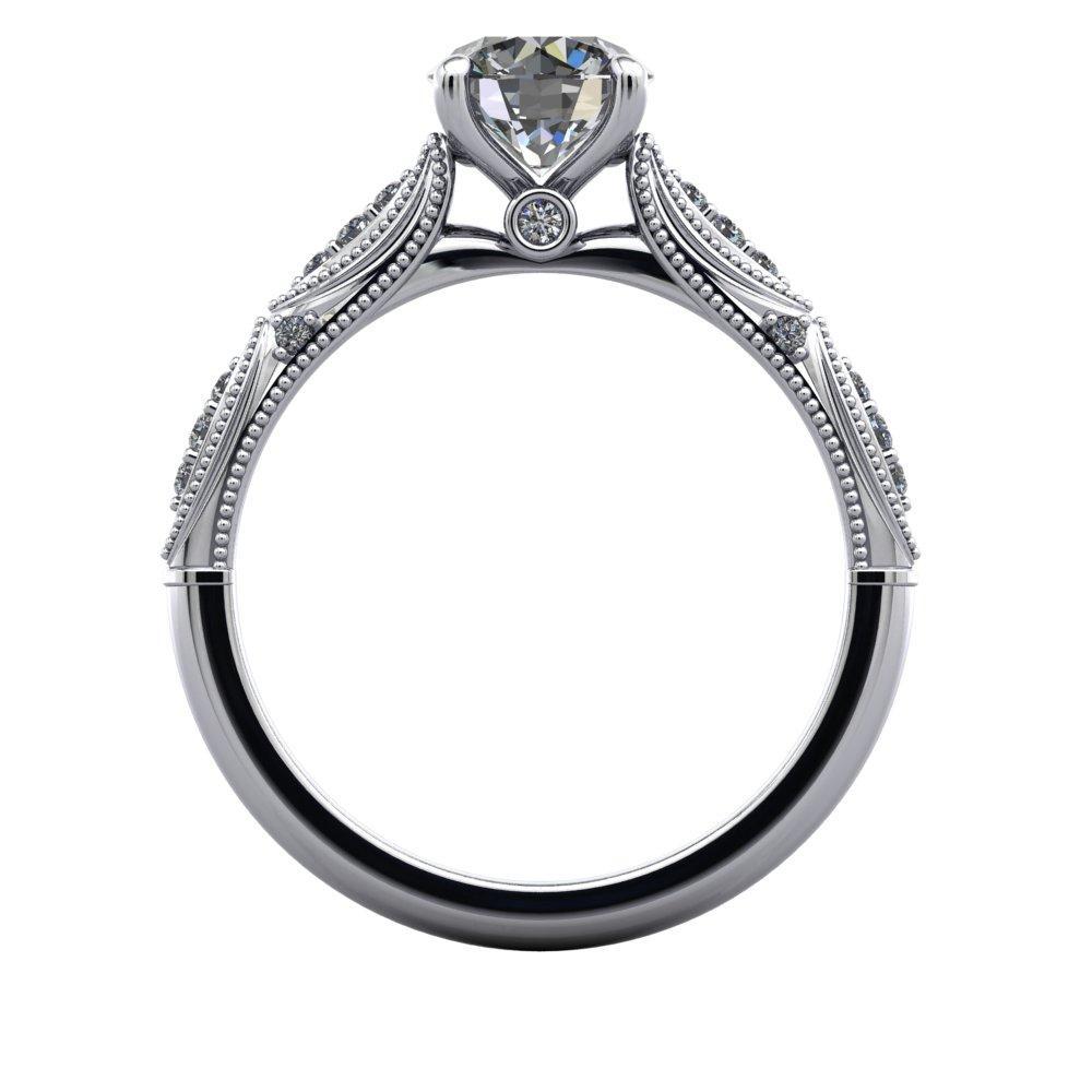 Lourdes Solitaire Vintage Engagement Ring (setting only) - Soha Diamond Co.™