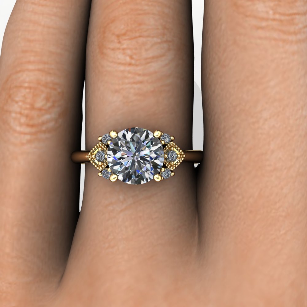 Lourdes Solitaire Vintage Engagement Ring (setting only) - Soha Diamond Co.™