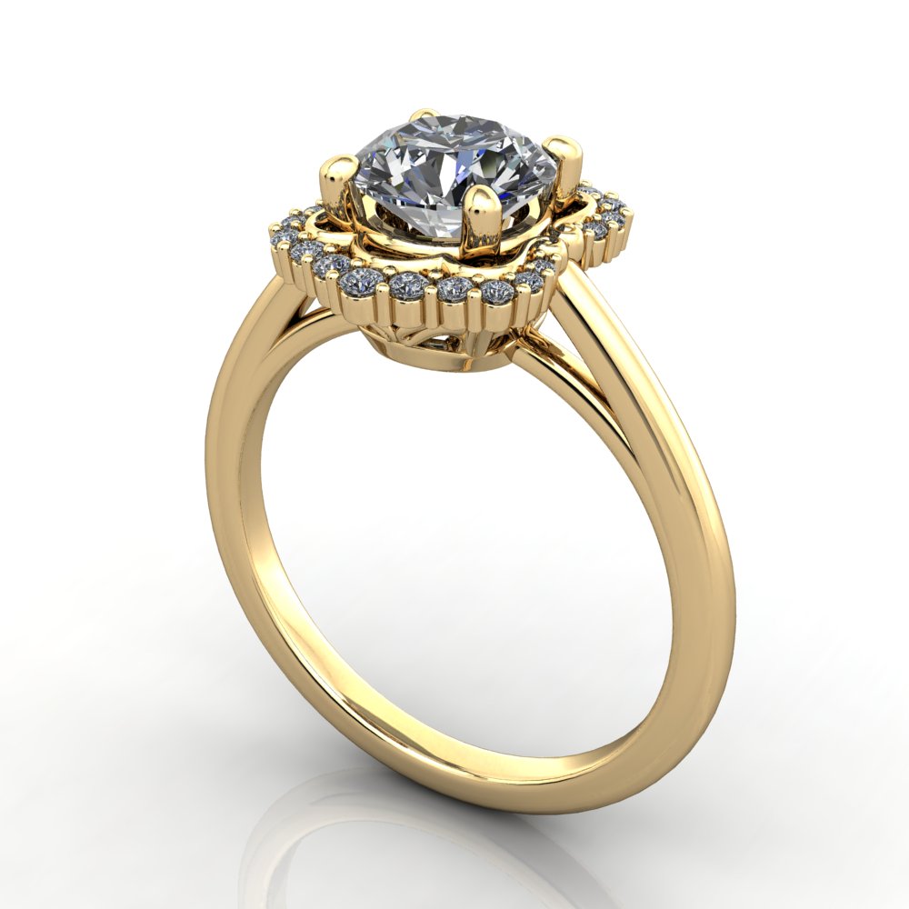 Diamond halo clearance setting only