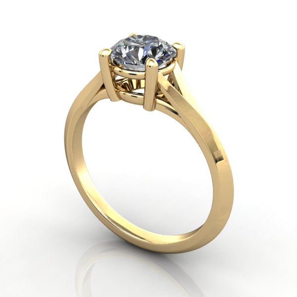 split shank knife edge engagement ring yellow gold