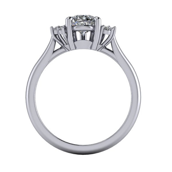 Zoe Asymmetric Cluster Solitaire Engagement Ring (setting only)