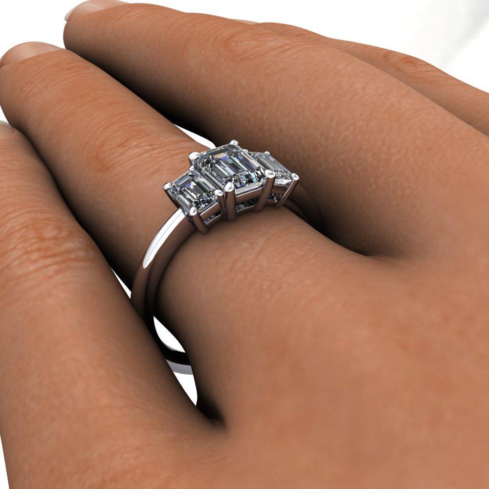 Aspen Three-Stone Engagement Ring (Setting Only)