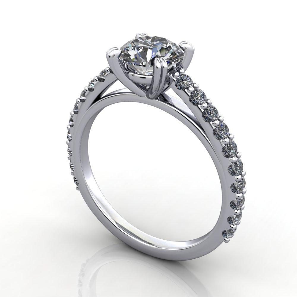 Cathedral solitaire with side stones soha diamond co. 