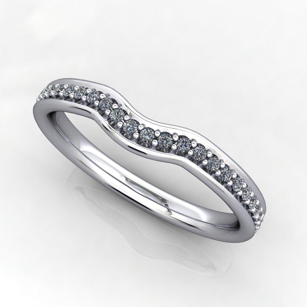 contoured diamond wedding band