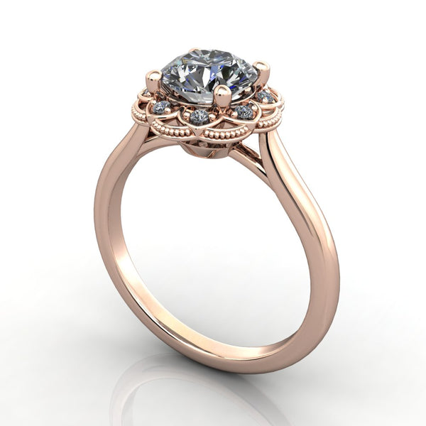 Cora Halo Vintage Inspired Engagement Ring (setting only) - Soha ...