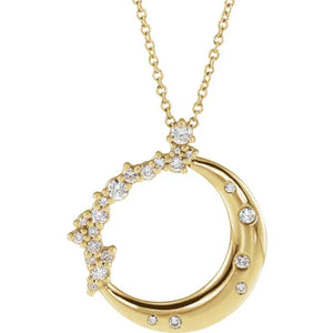 Lab-Grown Diamond Crescent Moon Necklace - Soha Diamond Co.™