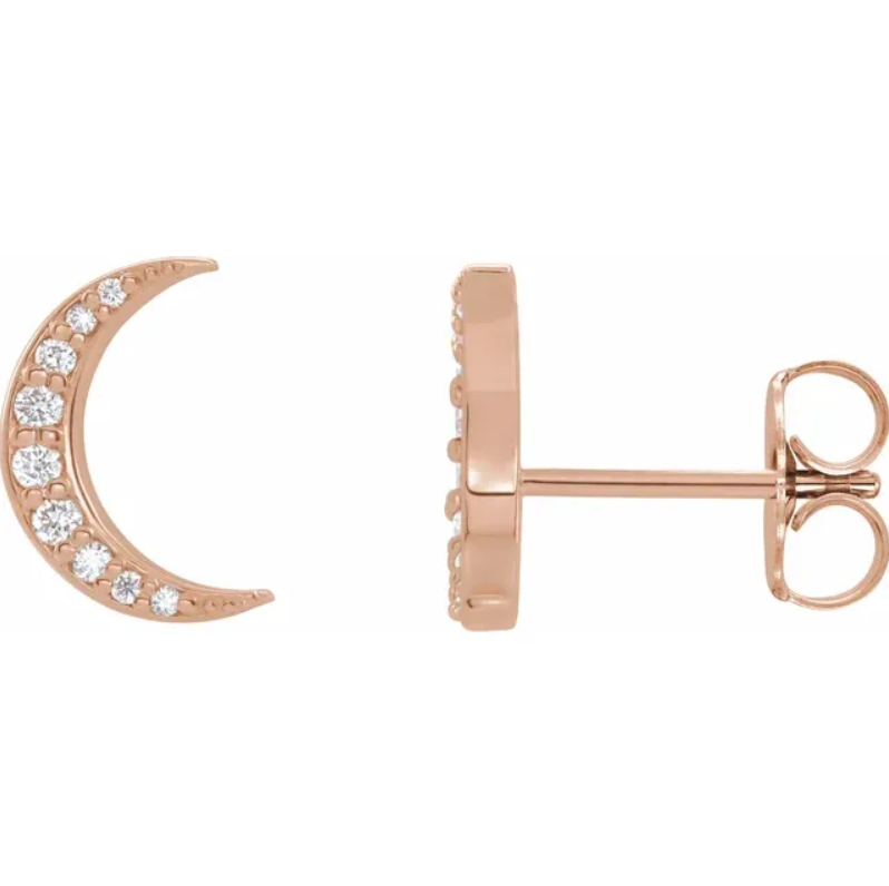 Lab-Grown Diamond Crescent Moon Earrings