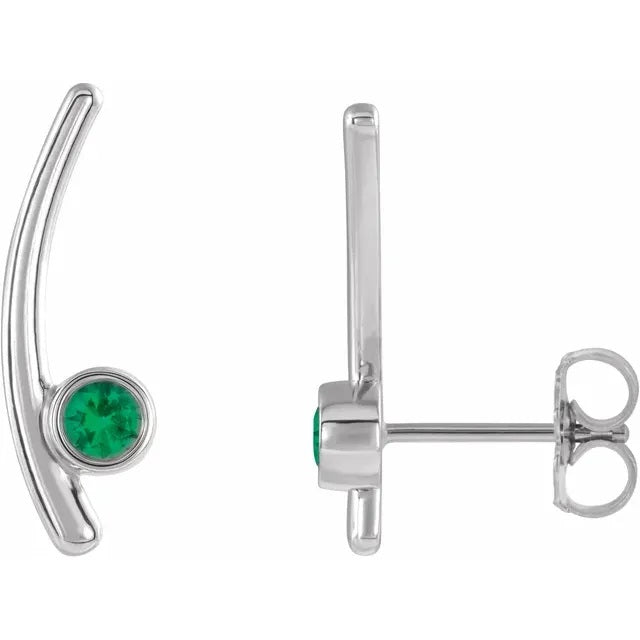 Lab-Grown Gemstone Ear Climbers