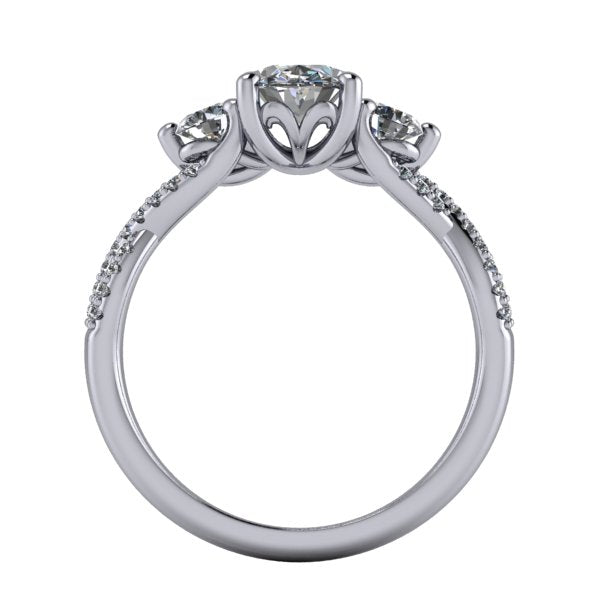 Raine Three-Stone Infinity Inspired Engagement Ring (Setting Only)