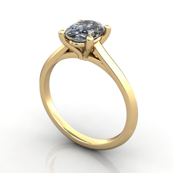 Kennedy Knife-Edge Solitaire Engagement Ring (setting only)