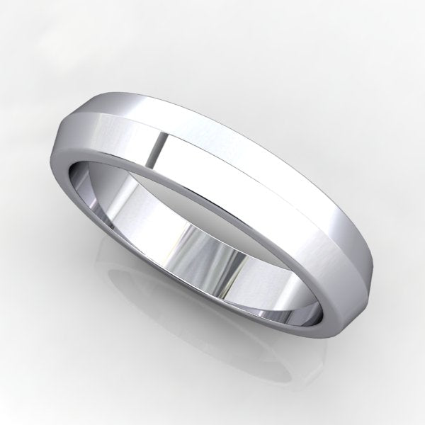 Comfort Fit Knife Edge Wedding Band 4mm