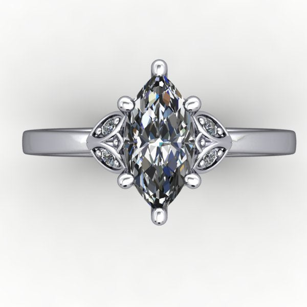 Lily Accented Solitaire Engagement Ring (setting only)