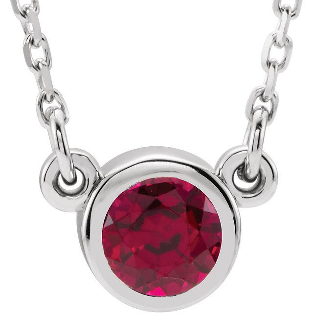 Necklace - Bezel-Set Gemstone 16&quot; Necklace