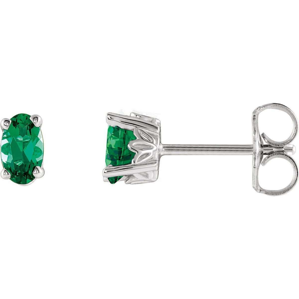 lab grown emerald oval earring