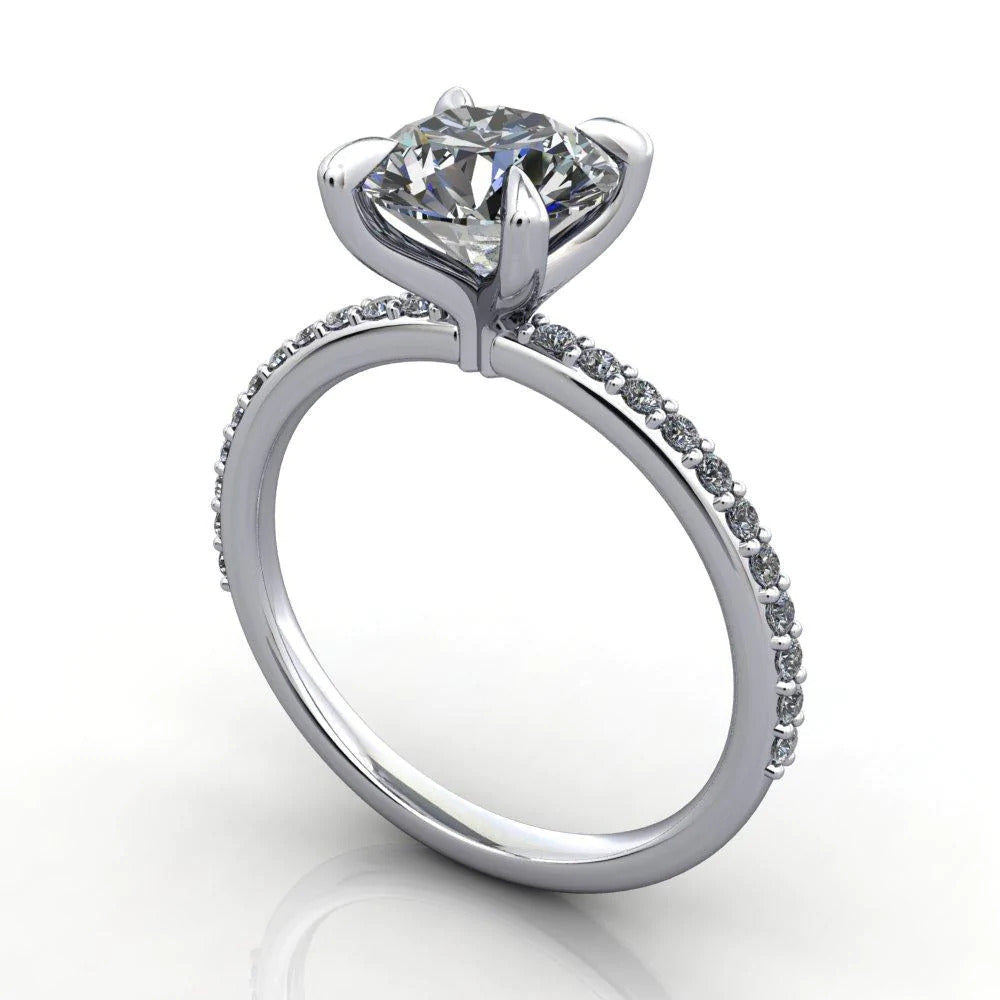 Pave Diamond Engagement Ring - Kerstin – Moissanite Rings
