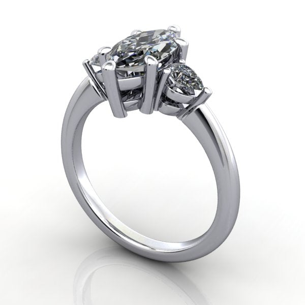 Raine Three-Stone Infinity Inspired Engagement Ring (Setting Only) Platinum