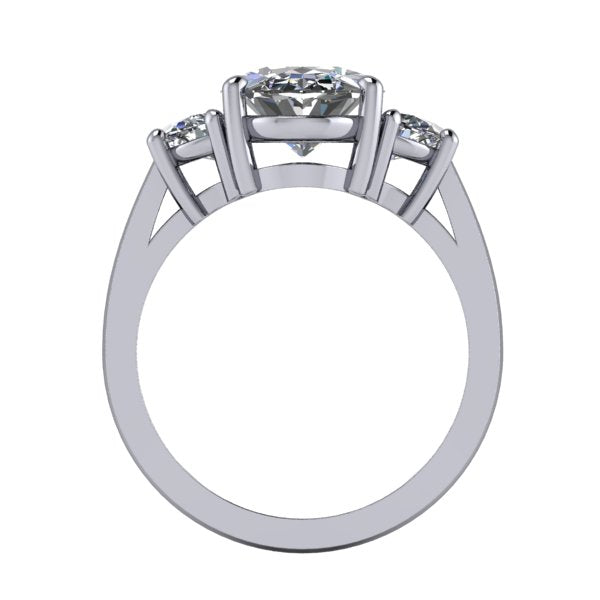 Cove Three-Stone Half-Moon Engagement Ring (Setting Only)