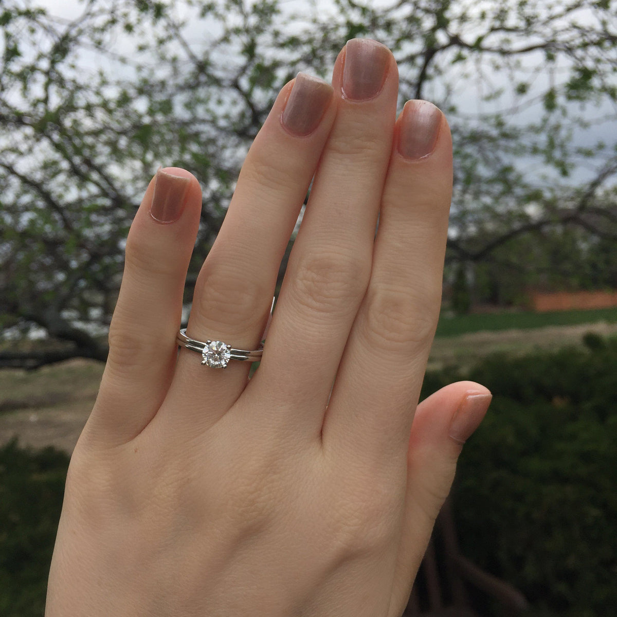 solitaire with double row band soha diamond co