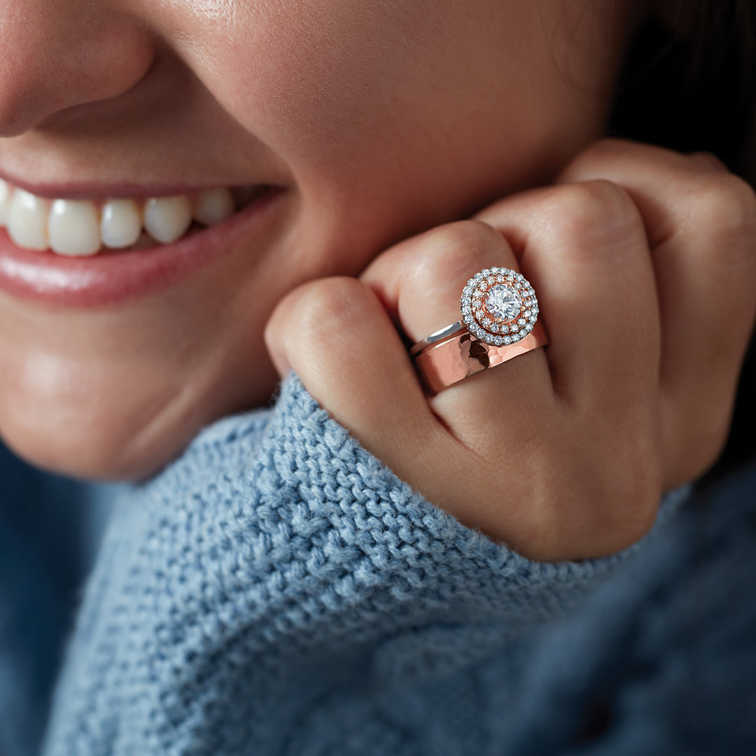 Marquise Lab Diamond Ring Halo Bridal Set Gold Matching Wedding Band | La  More Design
