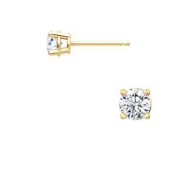 14k white gold studs with lab-grown diamonds