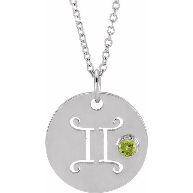 Zodiac Gemstone Disc Necklace