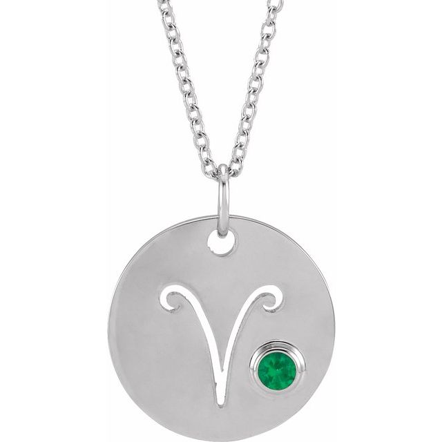 Zodiac Gemstone Disc Necklace