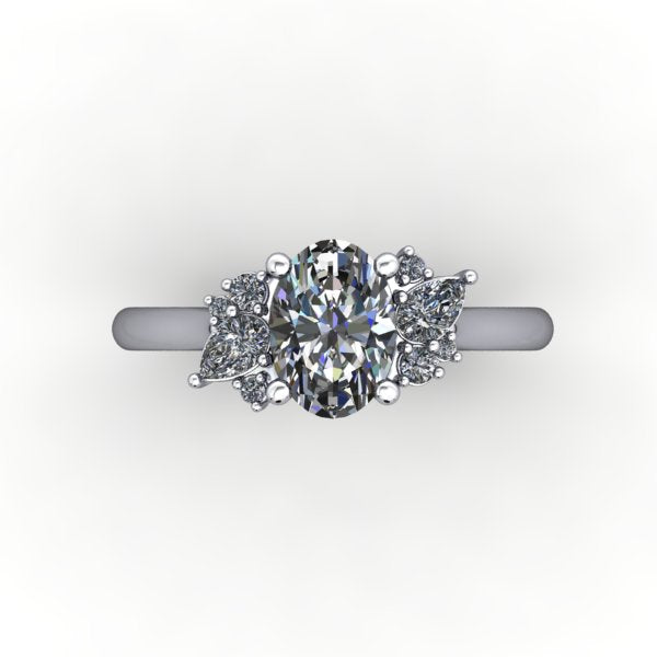 Asymmetrical cluster engagement on sale rings